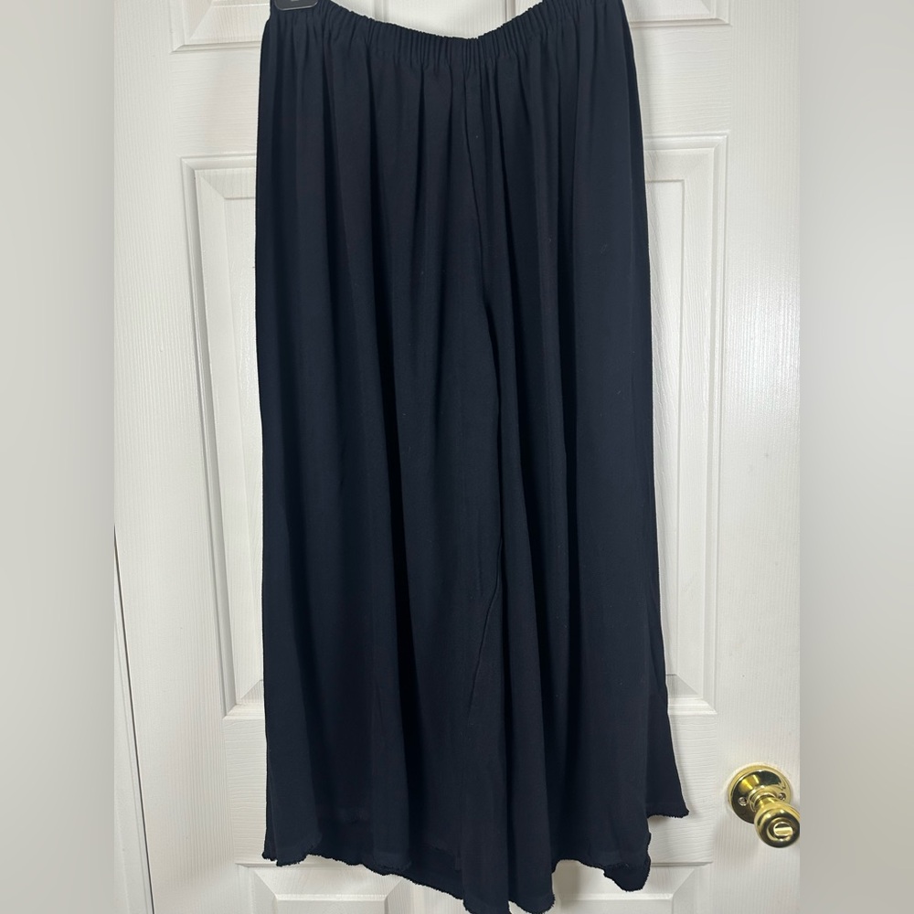 Proenza Schouler black elastic waist wide leg pants